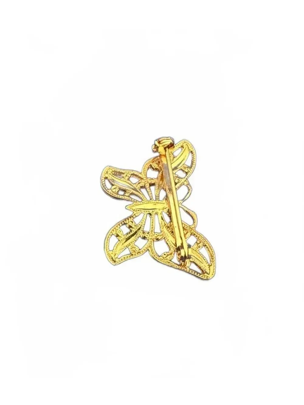 Vintage Napier 1 inch Gold Tone Filigree Butterfly Brooch Pin
